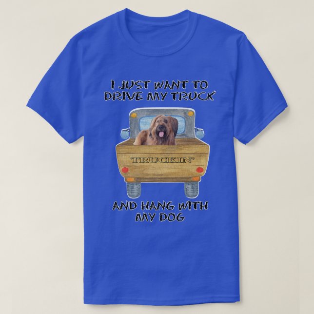 Truck Driving Dog Briard  T-Shirt (Design Front)