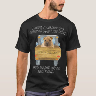 Truck Driving Dog Chinese Shar-Pei  T-Shirt