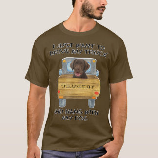 Truck Driving Dog Chocolate Labrador T-Shirt