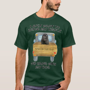 Truck Driving Dog English Cocker Spaniel  T-Shirt