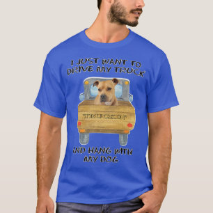 Truck Driving Dog Pitbull T-Shirt