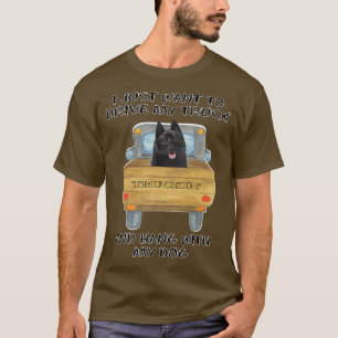 Truck Driving Dog Schipperke T-Shirt