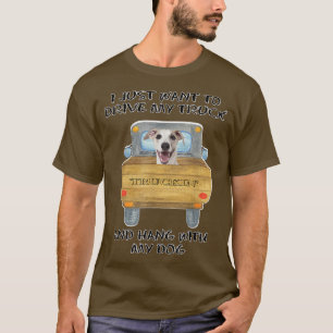 Truck Driving Dog Whippet T-Shirt
