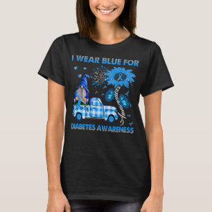 Truck Gnomes I Wear Blue For Diabetes Awareness T-Shirt
