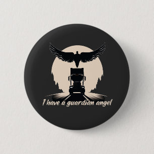 Truck Guardian Angel Protection Faith Road Journey 2 Inch Round Button