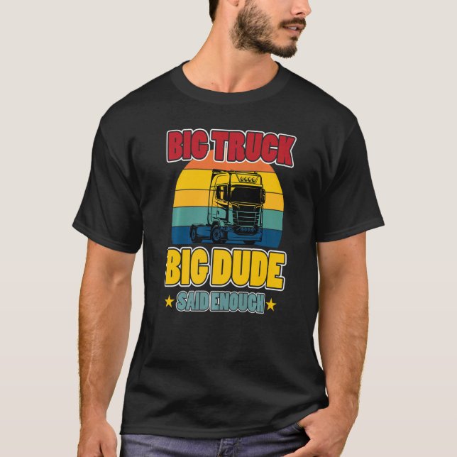 Truck hauling transport cargoes delivery ship trav T-Shirt (Front)