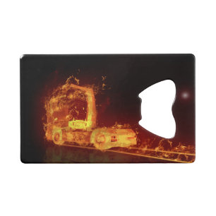 Truck in Flames - Bottle Opener Wallet Bottle Opener