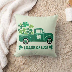Truck Loads of Luck St Patrick's Day Throw Pillow