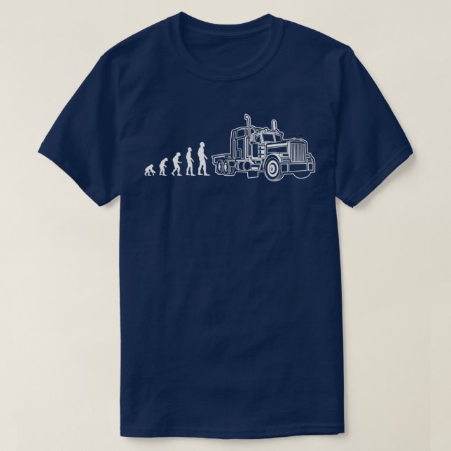 Truck Lorry Driver Funny Trucker Evolution Gift 1 T-Shirt (Design Front)
