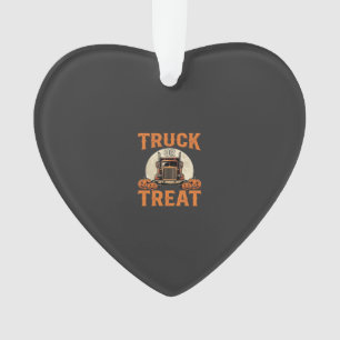 Truck or Treat Halloween Semi Truck Design_1 Ornament