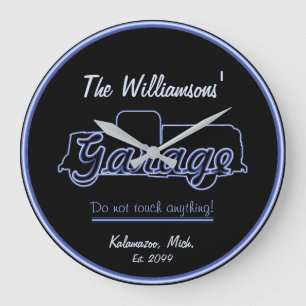 Truck Outline Garage Clock Do Not Touch Anything