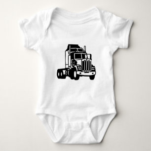 TRUCK semi trailer trucker  american Baby Bodysuit