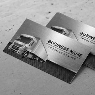 Truck Service Metallic Professional Driver Business Card