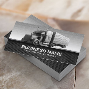 Truck Service Modern Metal Professional Driver Business Card