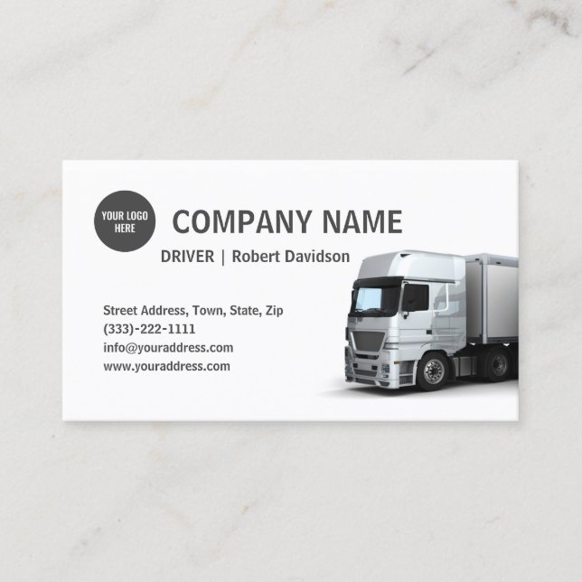 Truck Shipping Service Simple Modern Card (Front)