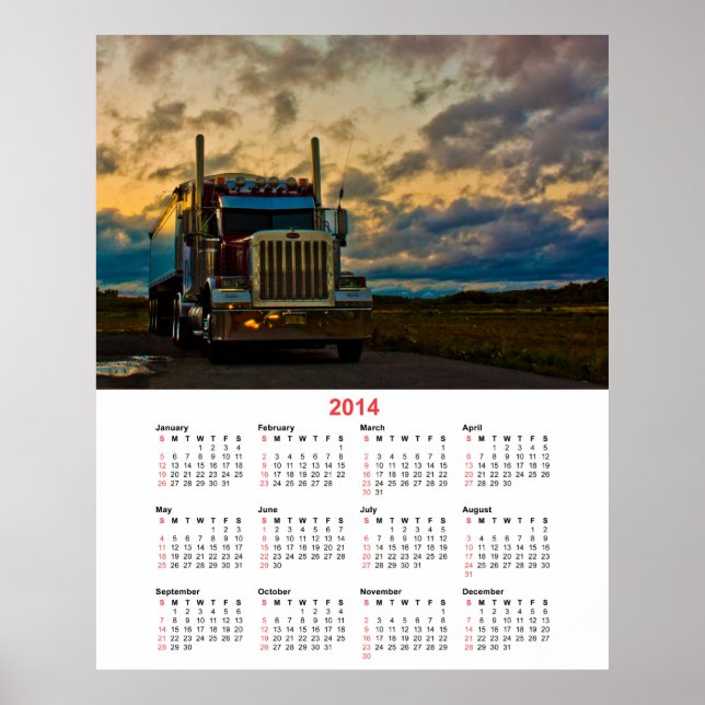 Truck Stop Sky 2014 calendar Poster (Front)
