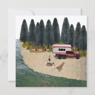 Truck with Camper in the Forest River Camping Spot