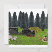 Truck with Camper in the Woods Cleared Camping Spo