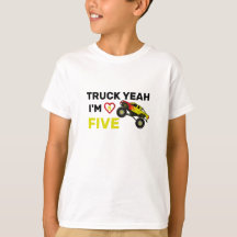 Truck Yeah I'm Five Birthday tee, 5th Birthday tee