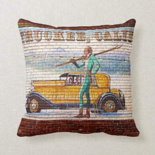 Truckee California Mural 2012 Throw Pillow