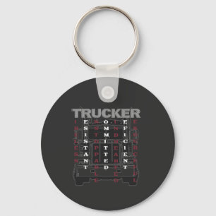 Trucker Acrostic Tireless Resistant Unstoppable Keychain