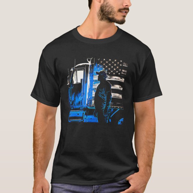 trucker American Big Rigs Diesel Truck Driver 72 T-Shirt (Front)