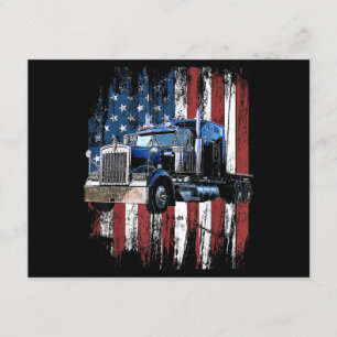 Trucker American Flag Truck Driver Truck Driver Gi Enclosure Card