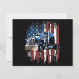 Trucker American Flag Truck Driver Truck Driver Gi Holiday Card