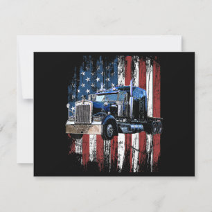 Trucker American Flag Truck Driver Truck Driver Gi Invitation