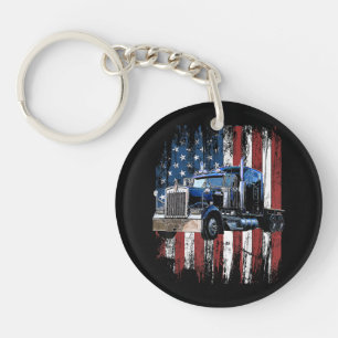 Trucker American Flag Truck Driver Truck Driver Gi Keychain