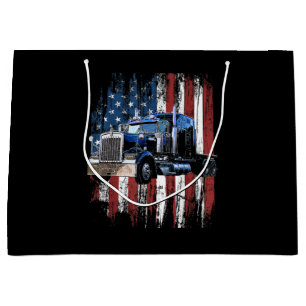 Trucker American Flag Truck Driver Truck Driver Gi Large Gift Bag