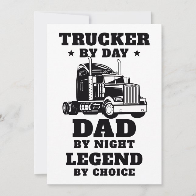 Trucker and Dad - Hero on the Road and at Home Invitation (Front)