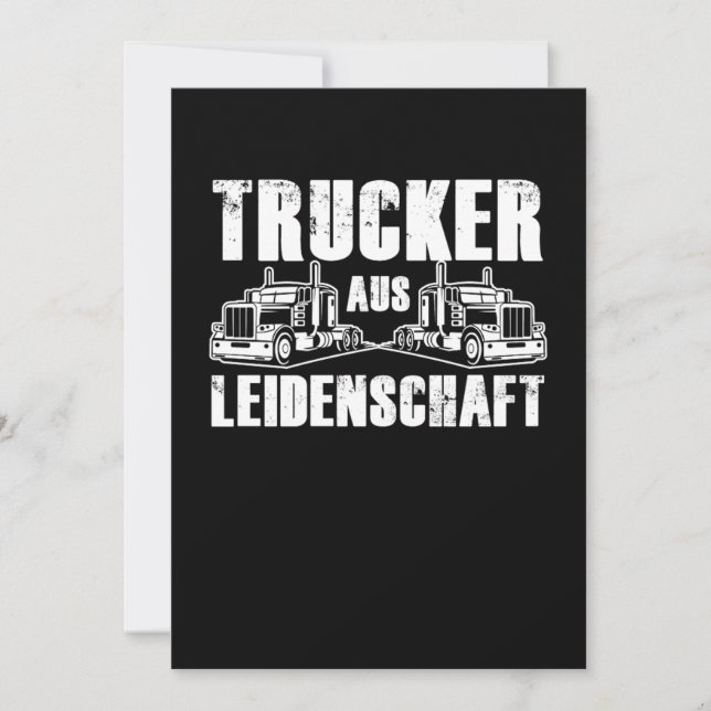 Trucker Aus Leidenschaft Truck Driver Cool Driver  Invitation (Front)