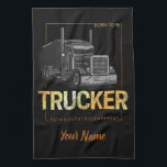 Trucker Born To Be Truck Retro Driver Vintage Kitchen Towel<br><div class="desc">Trucker Born To Be Truck driver vintage artwork for trucker dad profession and highway drivers. Trucker retro design for the self-employed and forwarding agency. Eat Sleep Truck Repeat look for trucker lifestyle. Trucker Born To Be truck driver for trucking company drivers. Trucker profession retro design for professional drivers. Trucker artwork...</div>