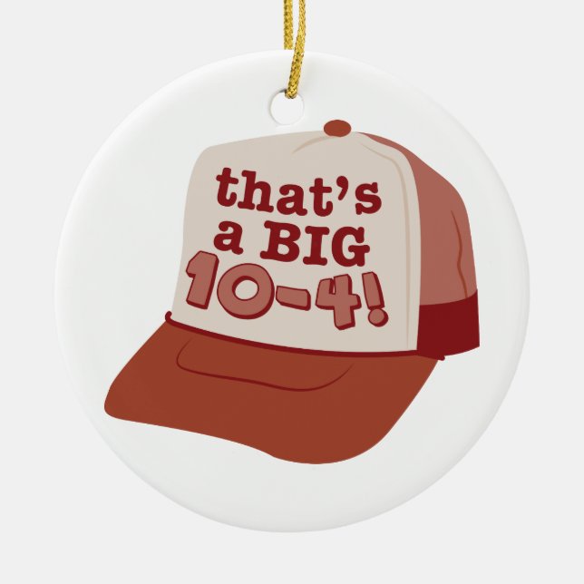 Trucker Cap Ceramic Ornament (Front)