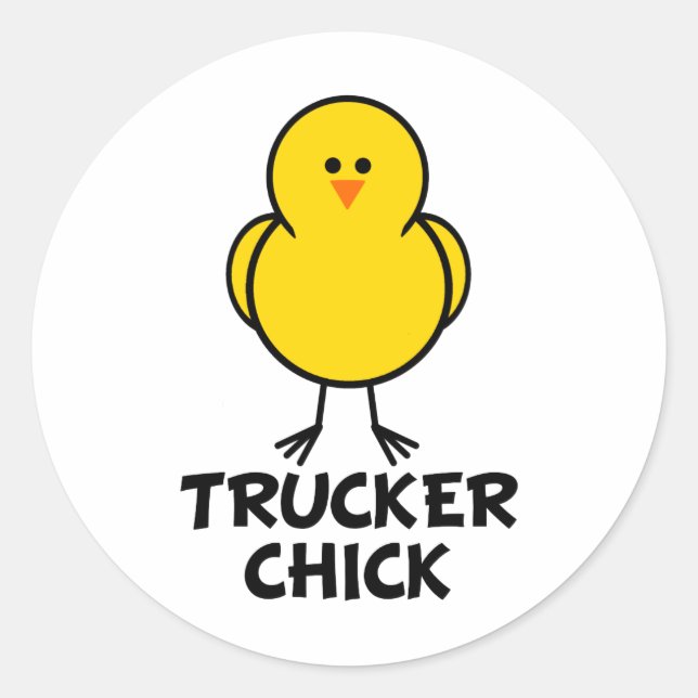 Trucker Chick Classic Round Sticker (Front)