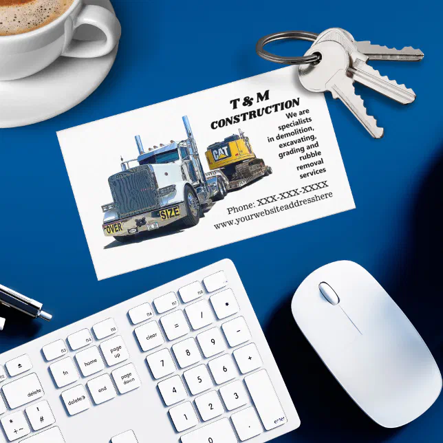 Trucker Demolition Construction Hauling Business Card Zazzle
