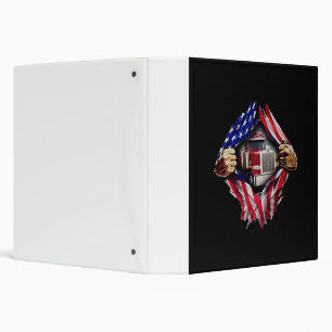 Trucker Driver American Flag Truck Binder