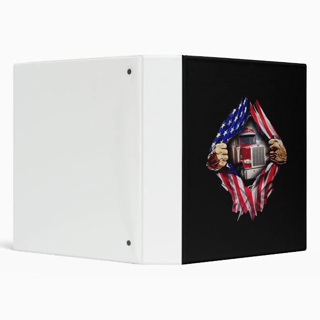 Trucker Driver American Flag Truck Binder (Background)