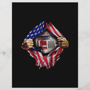 Trucker Driver American Flag Truck Letterhead