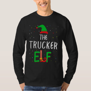 Trucker Elf Family Matching Christmas Pjs Funny T-Shirt