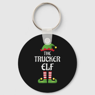 Trucker Elf Family Matching Group Christmas  Keychain