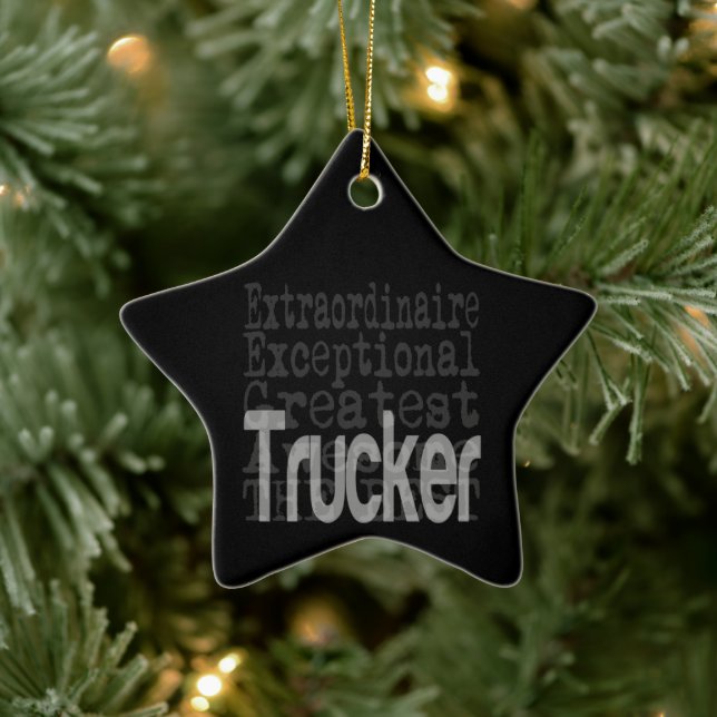 Trucker Extraordinaire Ceramic Ornament (Tree)
