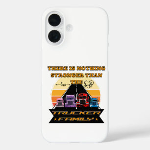 Trucker Family Strong Parents Children Road Bond iPhone 16 Case