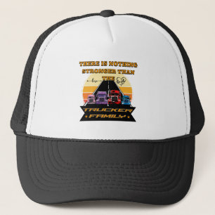 Trucker Family Strong Parents Children Road Bond Hat