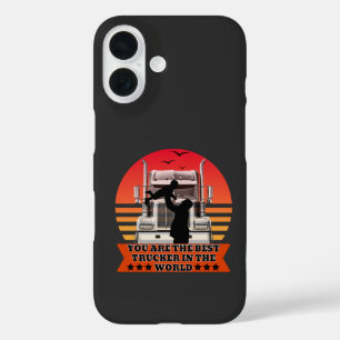 Trucker Father Baby Love Road Family Pride Design iPhone 16 Case