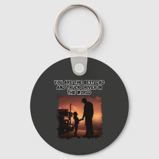 Trucker Father Daughter Bond Family Road Love Keychain