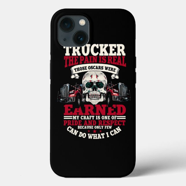 Trucker Gifts Funny Tractor Trailer 18 Wheeler Case-Mate iPhone Case (Back)