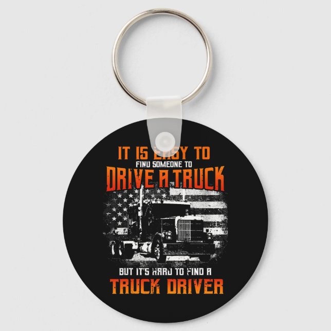 Trucker Gifts Tractor Trailer Truck 18 Wheeler Har Keychain (Front)