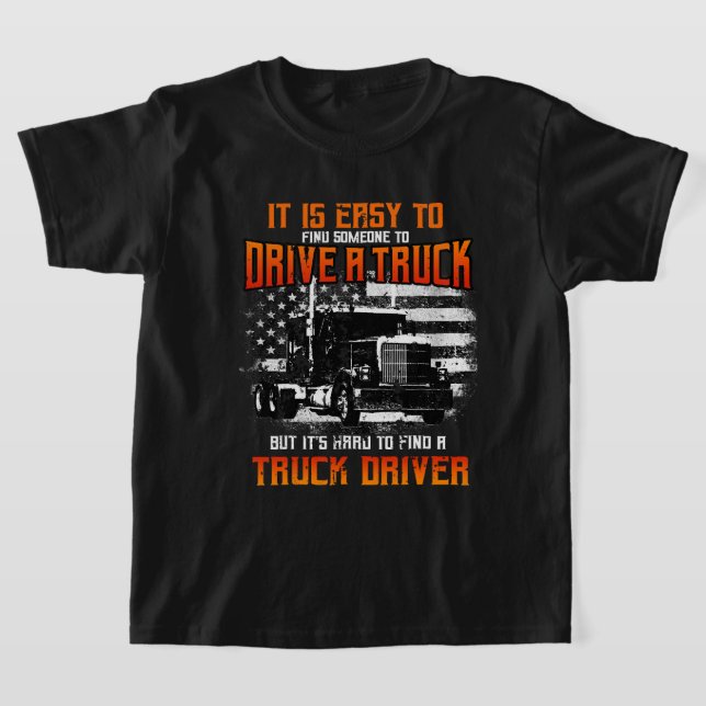 Trucker Gifts Tractor Trailer Truck 18 Wheeler Har T-Shirt (Laydown)